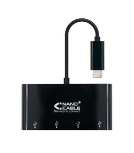 ADAPTADOR USB-C A 4XUSB 3. USB-CM-USB 3H NEGRO 10 CM NANOCAB
