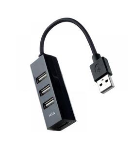 HUB USB 2.0 NANOCABLE 4xUSB2.0 USB-A/M-USB2.0/H NEGRO 15 CM