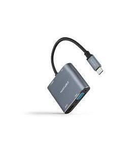 CONVERSOR USB-C/M A HDMI/H-VGA/H 4K GRIS 15 CM NANOCABLE 10.
