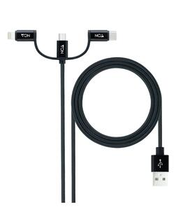 CABLE USB 3 EN 1 USB-A A USB-C/MICRO/LIGHTNING 1 M NANOCABLE